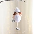 Cute plush Christmas angel ornament with white faux fur deer antlers and silver boots - White (Snowflake Girl)
