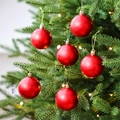 Set de 6 bolas de Navidad rojas mate con relieve de copos de nieve para decoración - Bola de Copo de Nieve Mate - Rojo