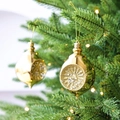 Gouden kersthangers in druppelvorm met glitter en spiegelafwerking, set van 2 stuks - Goud