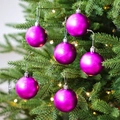 Bolas de Navidad moradas de 6cm con textura de copo de nieve para adornar el árbol - Bola de Copo de Nieve Mate - Púrpura