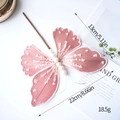 Farfalla decorativa in tulle rosa con perle per albero di Natale e decorazioni fai-da-te - Rosa