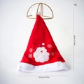 Plush Christmas hat with Santa embroidery, 39cm height, red and white holiday ornament - Cartoon Embroidered Santa Hat