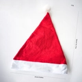 Classic red Santa hat for Christmas with plush pompom and size dimensions 36x25cm - Non-Woven Fabric