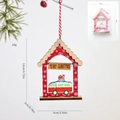 Colgante navideño de madera con diseño de caravana roja y Merry Christmas - Estilo Casa con Copo Rojo (Colgante Casa Roja 1)