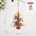3D wooden bell ornament featuring Santa and bear motifs for Christmas tree decoration - 3D Slotted Bell (Stereo Bell Pendant)