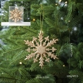 Set of 6 golden glitter snowflake ornaments 10cm for Christmas tree decoration - Gold