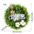 45cm Eucalyptus Christmas wreath with Santa sign, white daisies, and burlap bow decor - Eucalyptus Wreath With Sign