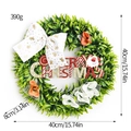 Ghirlanda natalizia con fiocco di renna, verde artificiale e scritta Merry Christmas - Ghirlanda Stile Lettera di Natale (铃铛花环)