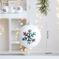 Pack de 3 bolas de Navidad de 8cm en espuma blanca con copos de nieve de lentejuelas - Estilo Copo de Nieve
