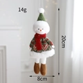 Christmas snowman plush doll in green knit hat and red scarf hanging 20cm ornament - Snowman
