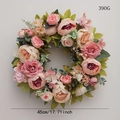 Silk peony and rose artificial flower wreath door decoration 45cm 17.71 inch diameter - Pink Series Peony Rose Wreath (4)