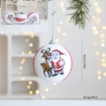 Set de 3 bolas de Navidad de espuma de 8cm con dibujos de Papá Noel y renos - Estilo Papá Noel y Reno