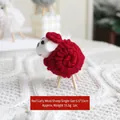Handmade red curly wool felt sheep ornament with wooden legs for Christmas home decor - Small / Red