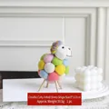 Colorful wool felt sheep figurine DIY Christmas ornament in soft curly texture, 8x13.5cm - Small / Colorful
