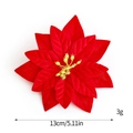 Fleur de poinsettia artificielle en velours rouge pour sapin de Noël, taille 13cm - Fleur Rouge Sans Poudre - Moyen