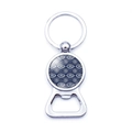 Silberner Flaschenöffner-Schlüsselanhänger mit blauem Evil Eye-Muster im Set - Blau Gold Wellen Stil (JY006347-6)