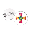 Silver round Ukraine armed forces emblem badge with safety pin and military logo - Silver-Ministry of Defense Emblem (JY006303 Silver-10)