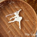 White glitter ballerina Christmas tree ornament with ribbon, size 12x13.5cm for holiday decor - QMZF Angel Girl A