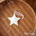 Champagne gold glitter star ornament with organza ribbon, size 9x9cm for Christmas decor - QMZF Pentagram C
