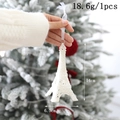 White 14cm glitter Eiffel Tower Christmas tree ornament with elegant white ribbon - Eiffel Tower