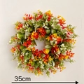 Artificial spring eucalyptus wreath with yellow berries for home decor, 35cm diameter - Eucalyptus Style