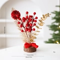 DIY New Year small tree ornament with red berries and golden leaves, 26cm height - Style B Fortune Tree
