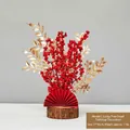 Decoración de mesa Árbol de la Fortuna Estilo C con bayas rojas y hojas doradas - Estilo C Árbol Fortuna
