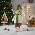 Gnome de Noël en peluche vert avec ailes et chapeau pointu, décoration de 48cm - Poupée de Noël-Renne (Vert)