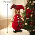 Detailed view of Christmas clown doll showing height 62cm and weight 1710g specs - Red and Black Plaid Clown Doll (Standing)