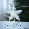 Sparkling white Christmas tree star topper with glitter finish and 23cm height - White