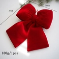 Grande fiocco natalizio in velluto rosso, decorazione da 37cm per albero e feste festive - Grande / Rosso