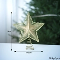 23cm golden Christmas tree topper star with glitter wire design and spring base - Gold