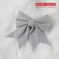 Sparkling silver glitter bow ornament for Christmas tree decor, size 21x18.5cm - Silver Bowknot