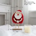 Handmade red wool felt Santa Claus desktop ornament with wooden base for Christmas decor - Santa Claus Ornament (Style C)