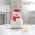 Handmade wool felt snowman tabletop ornament with red scarf and wooden base for Christmas - Snowman Ornament (Style D)