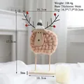 Pink felt sheep Christmas ornament with mini scarf and wooden base desktop decor - Pink Sheep Ornament (Style E)