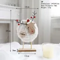 Handmade white wool felt reindeer ornament with XMAS heart tag, 14x24x13cm desk decor - White Reindeer Ornament (Style G)