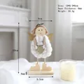 Handcrafted white wool felt angel figurine with gold glitter heart and wooden base - Little Angel Ornament (Style H)