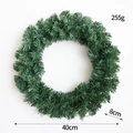 Artificial 40cm green PVC Christmas wreath without decorations for holiday DIY decor - 40CM / 255G