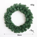 50cm green artificial Christmas wreath with dense PVC needles for festive door decoration - 50cm / 455g