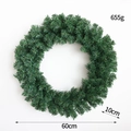 60cm green artificial pine Christmas wreath with 655g heavy density for festive decor - 60CM / 655g