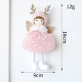 Pink angel doll ornament with golden sequins, tulle skirt and deer antlers hanging gift - Angel Pink