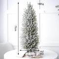 Flocked desktop Christmas tree with snowy finish and rustic burlap base, height 75cm - Large Flocked Snowy Style (Burlap Base)