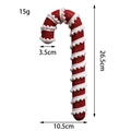 Rot-weißer Glitzer-Zuckerstange-Weihnachtsschmuck mit Schleife, Größe 26,5x10,5cm - Großer Schaumstoff-Zuckerstange