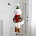 Bambola di Natale in peluche con cappello verde a punta e abito rosso in maglia - Pupazzo di neve
