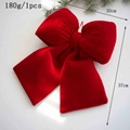 Large red velvet Christmas bow decoration for holiday tree, measuring 30x37cm and weighing 180g - China Red Large
