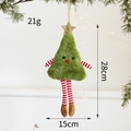 Grüner Plüsch-Weihnachtsbaum-Anhänger mit gestreiften Beinen und Goldstern, 28 cm - Weihnachtsbaum Form