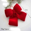Fiocco di Natale in velluto rosso con etichette di misura 20x22 cm e peso di 70g - Rosso Cina Medio