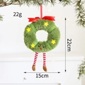 Plush Christmas tree wreath pendant with green fuzzy ring and red bow decoration - Wreath Shape