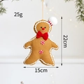 Plüsch Lebkuchenmann Weihnachtsanhänger mit Kochmütze und roter Schleife für Tannenbaum - Lebkuchenmann Jungen Stil